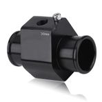 Keenso su sıcaklığı bağlantı borusu alüminyum araba su sıcaklığı bağlantı borusu hortum sensörü basınç göstergesi adaptörü siyah (30mm)