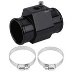 Keenso su sıcaklığı bağlantı borusu alüminyum araba su sıcaklığı bağlantı borusu hortum sensörü basınç göstergesi adaptörü siyah (38mm)