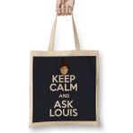 Keep Calm And Ask Louis Theroux Bez Çanta Uzun Saplı - Açık Bej - 40 X 40