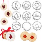 Keepaty Kurabiye kalıbı seti, 9 adet kurabiye kalıbı, Noel önlüğü, mini kurabiye kalıbı, paslanmaz çelik, pasta dekorasyonu, şekerli pasta, bisküvi ve fondan için