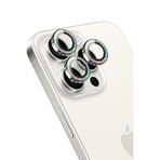 KeepHone Apple iPhone 15 Pro ve iPhone 15 Pro Max ile Uyumlu Kamera Koruma, Parlak Simli Gömülü Taşlı Lens Koruyucu Cam, Çok Renkli