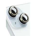 KeepHone Apple iPhone 15 ve iPhone 15 Plus ile Uyumlu Kamera Koruma, Parlak Simli Gömülü Taşlı Lens Koruyucu Cam, Gold