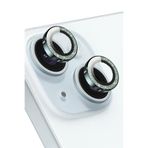 KeepHone Apple iPhone 15 ve iPhone 15 Plus ile Uyumlu Kamera Koruma, Parlak Simli Gömülü Taşlı Lens Koruyucu Cam, Yeşil