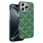 KeepHone Apple iPhone 16 Pro Max ile Uyumlu Kevlar Karbon Kılıf, Prague Desenli, MagSafe Kapak, Yeşil