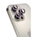 KeepHone Apple iPhone 16 Pro ve iPhone 16 Pro Max ile Uyumlu Kamera Koruma, Parlak Simli Gömülü Taşlı Lens Koruyucu Cam, Rose