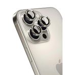 KeepHone Apple iPhone 16 Pro ve iPhone 16 Pro Max ile Uyumlu Kamera Koruma, Parlak Simli Gömülü Taşlı Lens Koruyucu Cam, Titanium Gri