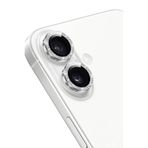 KeepHone Apple iPhone 16 ve iPhone 16 Plus ile Uyumlu Kamera Koruma, Parlak Simli Gömülü Taşlı Lens Koruyucu Cam, Gümüş