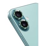 KeepHone Apple iPhone 16 ve iPhone 16 Plus ile Uyumlu Kamera Koruma, Parlak Simli Gömülü Taşlı Lens Koruyucu Cam, Yeşil