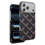 KeepHone Apple iPhone 17 Pro Max ile Uyumlu Kevlar Karbon Kılıf, Prague Desenli, MagSafe Kapak, Lacivert
