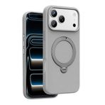 KeepHone Apple iPhone 17 Pro Max ile Uyumlu Kılıf, Premium Deri, MagSafe Halkalı, İçi Süet, Gri