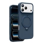 KeepHone Apple iPhone 17 Pro Max ile Uyumlu Kılıf, Premium Deri, MagSafe Halkalı, İçi Süet, Mavi