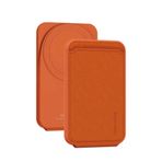 KeepHone iPhone 12 13 14 15 16 17 Plus Pro Max ile Uyumlu Kartlık, Manyetik 360° Dönen Standlı, Deri MagSafe Cüzdan, Turuncu