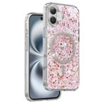 KeepHone iPhone 16 Plus Uyumlu Parıltılı Kılıf, MagSafe, Glitter, Pembe