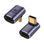 Keepro 90 Derece Type-C Çevirici 90 Derece Typec USB 4 40 Mbps - 1 m - 0 - Siyah