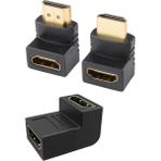 Keepro Hdmı L tipi set hdmı 90° ve 270° hdmi dişi dişi dönüştürücü 3 lü set - Siyah
