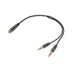 Keepro kulaklık mikrofon ayırıcı Y kablo 3.5 mm dişi to 2x 3.5 mm erkek kablo - Siyah