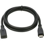 keepro type c usb 3.1 dişi erkek uzatma kablosu 50 cm - Siyah