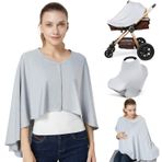Kefee Kol Emzirme Kılıfı ve Bebek Emzirme Pançosu, CarSeat Gölgeliği için Çok Amaçlı Emzirme Kılıfı, Yüksek Koltuk Örtüsü, Bebek Arabası Örtüsü, Alışveriş Sepeti Örtüsü, Erkek ve Kız Çocuk için Emzirme Atkısı 'dan (Gri)