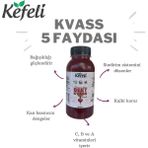 Kefeli Gurme Kefeli Pancar Kvass 250 ml Fermente Meyve Suyu Şeker İçermeyen Probiyotik İçecek - 250 gr