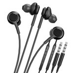 Kefiany 3,5 mm kulak içi kulaklık, mikrofonlu (2'li paket) telefon kablosu, kablolu kulaklık, cep telefonu kulaklığı, kablolu kulaklık, Samsung Galaxy A52 Google Pixel Tablet PC Headset S10-ej ile uyumlu