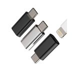 Kefiany Lightning Somun USB C Erkek Şarj Kablosu Jak Adaptörü (3'lü Paket) Samsung ile Uyumlu iPad Pro Şarj Cihazı Aksesuarı için Güç Kaynağı iPhone Charger Kablosu - Tip C Fiş Seti L-to-tpc-3p
