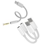 Kefiany USB C Aux kulaklık adaptörü (3'lü paket) 3,5 mm Typec jak kablosu ayırıcı DAC ses fişi Samsung Galaxy Huawei Xiaomi Pixel Apple iPhone15 Pro Max Plus iPad 10、Air4/5、tp ile uyumlu
