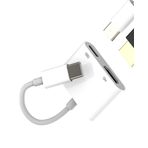 Kefiany USB C HDMI adaptörü (2'si 1 arada) iphone15 Type-c kablo fiş şarj cihazı TV 4k@60hz çıkış HDMI kablo televizyon bağlantıları dönüştürücü Thunderbolt MacBook Splitter Samsung Apple iPad tp ile uyumlu