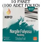 Kefo 10 Paket(100 Adet) Hazır Kesilmiş Nargile Folyosu