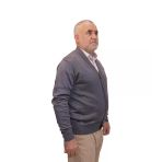 Kehila Erkek Mavi Baba Hırkası Önden Zarif Düğmeli Klasik Çift Cepli Rahat Kesim Ince Yün Triko