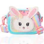 Kejea 3-12 Yaş Çocuklar için Kız Çocuk Cüzdanı - Küçük Kız Hediyeleri için Çanta, Crossbody Çanta Tavşan, Pembe tavşan