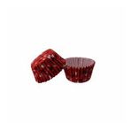 Kek Kalıbı Pet Kapsül 52X45 MM Kağıt Cupcake Kağıdı - 100 Adet Kırmızı Üzeri Fiyonk Ve Kalp Desenli