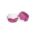Kek Kalıbı Pet Kapsül 65*38 Mm Kağıt Cupcake Kağıdı - 100 Adet Puantiyeli Mor