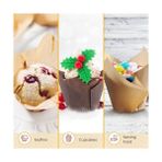 Kek Kapları, 150 Adet Yağ Geçirmez Kıvrılmayan ve Yanmayan Kek Kalıpları, Muffin ve Cupcake Kapları, Düğün, Doğum Günü ve Partiler Için Ideal (Kahverengi, Doğal Renk, Beyaz) - standart