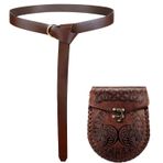 keland 2 adet aksesuar Ren yapma kemer Viking ortaçağ ve Rönesans çantası, Kahverengi-003, Taille unique