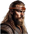 keland Viking Deri Kafa Bandı Saç Bandı Kadın Erkek Orta Çağ Aksesuarları (B-Kahverengi)