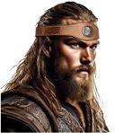 keland Viking Deri Kafa Bandı Saç Bandı Kadın Erkek Orta Çağ Aksesuarları (C-Bej)