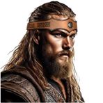 keland Viking Deri Kafa Bandı Saç Bandı Kadın Erkek Orta Çağ Aksesuarları (D-Bej)