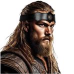 keland Viking Deri Kafa Bandı Saç Bandı Kadın Erkek Orta Çağ Aksesuarları (D-Siyah)