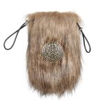 keland Viking kürk çanta, torba, Viking çantası, kemer çantası, orta çağ aksesuarları, kadın, erkek, Kahverengi, Ölçü Birimi, vintage