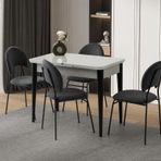 Kelebek 60 X 100 Cm Tekno Kenar Mdf H.g Açılır Masa 4 Adet Suna Sandalye Takım