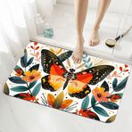 Kelebek Banyo Paspası Kaymaz 160 x 230 cm, Hızlı Kuruyan Banyo Duşu Zemin Paspası, Süper Emici Halı, İç Mekan Temizlemesi Kolay Yıkanabilir Halı Yatak Odası, Oturma Odası, Mutfak, Tuvalet, Kapı, Küvet