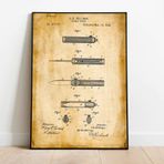 Kelebek Bıçak Patent Vintage Poster 60x90cm.