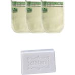 Kelebek Ekstra Kalın Beyaz Banyo Hamam Kesesi 3 Adet + Dalan Sultan Hamam Doğal Banyo Sabunu 200 gr