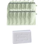 Kelebek Hamam Banyo Kesesi Standart Lastikli Beyaz 12 Adet + Dalan Sultan Hamam Doğal Banyo Sabunu 200 gr