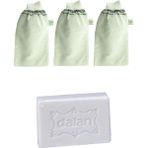 Kelebek Hamam Banyo Kesesi Standart Lastikli Beyaz 3 Adet + Dalan Sultan Hamam Doğal Banyo Sabunu 200 gr