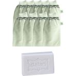 Kelebek Hamam Banyo Kesesi Standart Lastikli Beyaz 9 Adet + Dalan Sultan Hamam Doğal Banyo Sabunu 200 gr