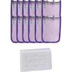 Kelebek Hamam Ince Banyo Kesesi Standart Mor 12 Adet + Dalan Sultan Hamam Doğal Banyo Sabunu 200 gr