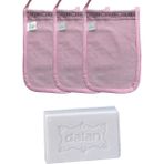 Kelebek Hamam Ince Banyo Kesesi Standart Pembe 3 Adet + Dalan Sultan Hamam Doğal Banyo Sabunu 200 gr