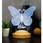 Kelebek Led Lamba, Kelebek Tasarımlı 3D Gece Lambası, Kelebek Desenli LED Masa Lambası