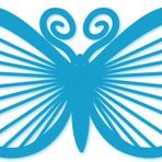 KELEBEK METAL DUVAR DEKORASYON (LIGHT BLUE, 70)